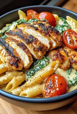 Cajun Chicken Pasta Bowl With Creamy Spinach Sauce