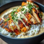 Chicken & Rice Bowls With Creamy Garlic Sauce