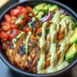Chipotle Lime Chicken Bowl With Avocado Crema
