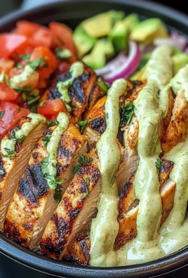 Chipotle Lime Chicken Bowl With Avocado Crema