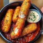 Crispy Mozzarella Sticks With Marinara Sauce & Creamy Dip