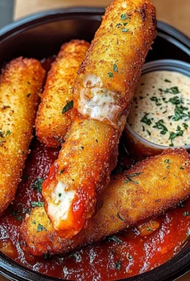 Crispy Mozzarella Sticks With Marinara Sauce & Creamy Dip