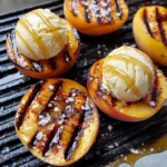 Grilled Peaches with Vanilla Ice Cream