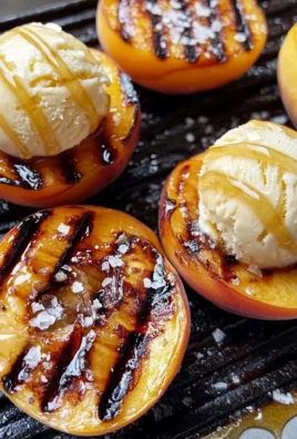 Grilled Peaches with Vanilla Ice Cream