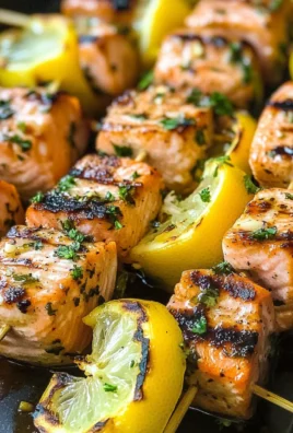 Grilled Salmon Skewers with Garlic and Dijon