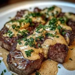 Juicy Steak With Creamy Garlic Sauce