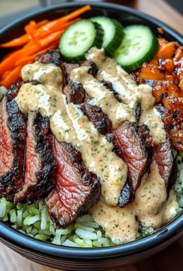 Korean Bbq Steak Bowls With Creamy Sauce