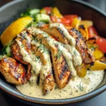 Lemon Pepper Chicken Bowl With Creamy Lemon Sauce
