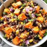 Roasted Sweet Potato Black Bean Quinoa Salad recipe
