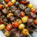 Rosemary Garlic Steak Kebabs
