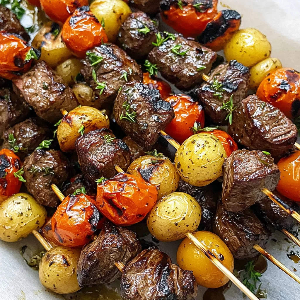 Rosemary Garlic Steak Kebabs