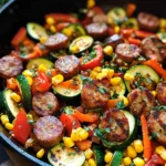 Sausage and Veggies Skillet - 30 Minute, One-Pan Meal