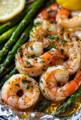 Shrimp and Asparagus Foil Packs with Garlic Lemon Butter Sauce