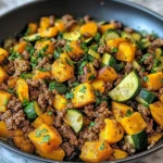 Ground Beef Zucchini Sweet Potato Skillet