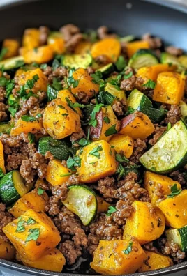 Ground Beef Zucchini Sweet Potato Skillet