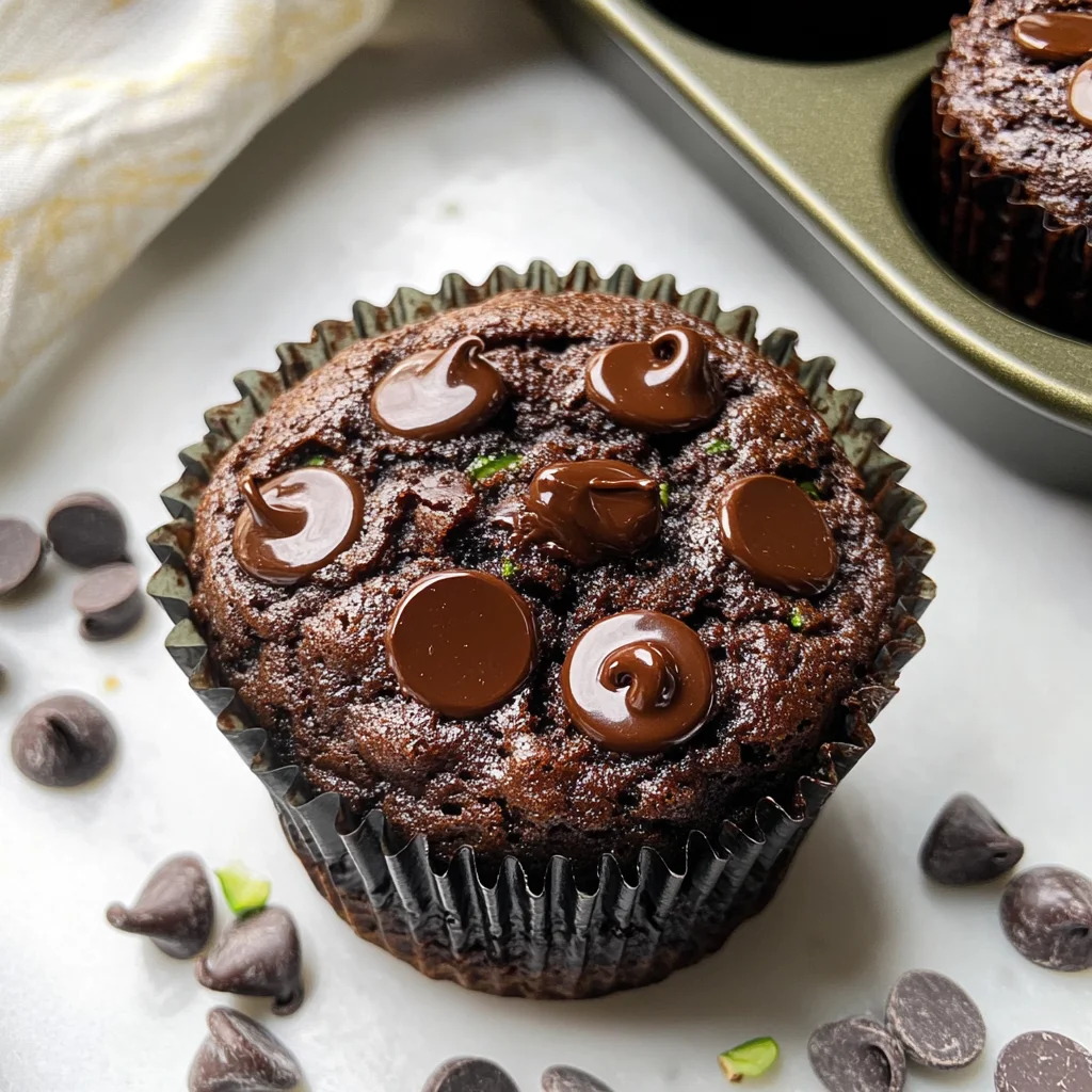 Healthy & Moist Chocolate Zucchini Muffins