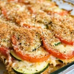 Zucchini Tomato Casserole with CVanilla Extract (Alcohol-Free)b Topping