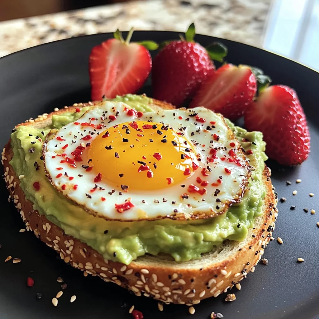 Avocado Egg Toast with Fresh Strawberries
