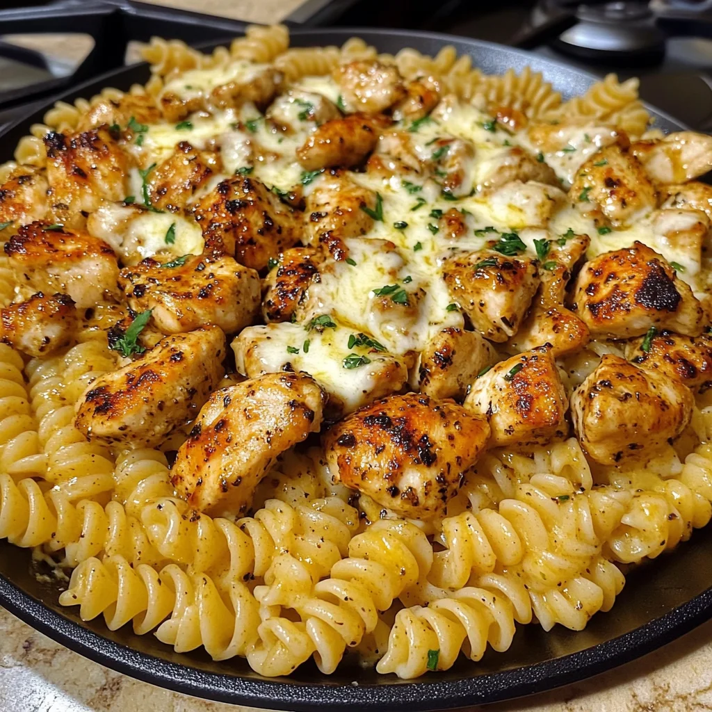 Cajun Chicken Rotini with Mozzarella Garlic Butter Sauce