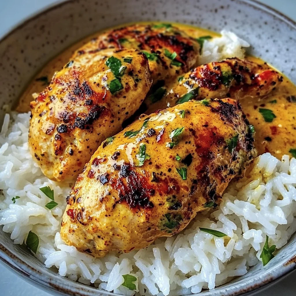 Creamy Peri-Peri Chicken Over Garlic Rice