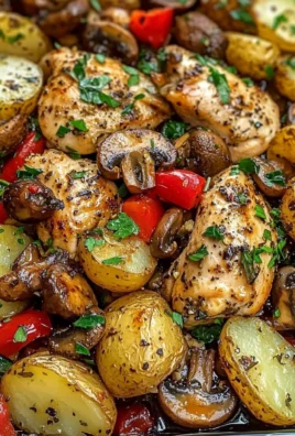 Garlic Herb Chicken with Mushrooms & Roasted Potatoes