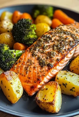 Garlic Salmon with Herbed Potatoes, Carrots & Broccoli