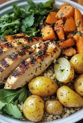 Herb Grilled Chicken with Roasted Potatoes, Carrots & Quinoa
