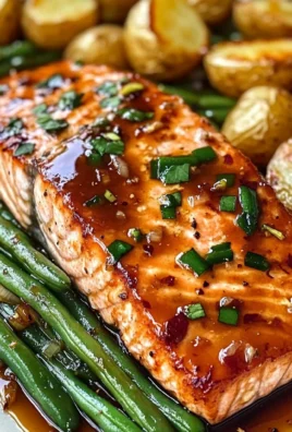 Honey-Glazed Salmon with Garlic Green Beans & Crispy Potatoes