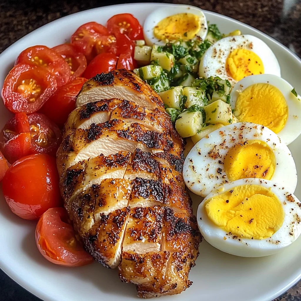 Tomato-Lovers Protein Plate with Chicken & Eggs