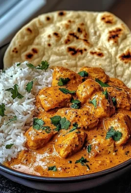 Butter Chicken with Coriander, Rice, and Naan