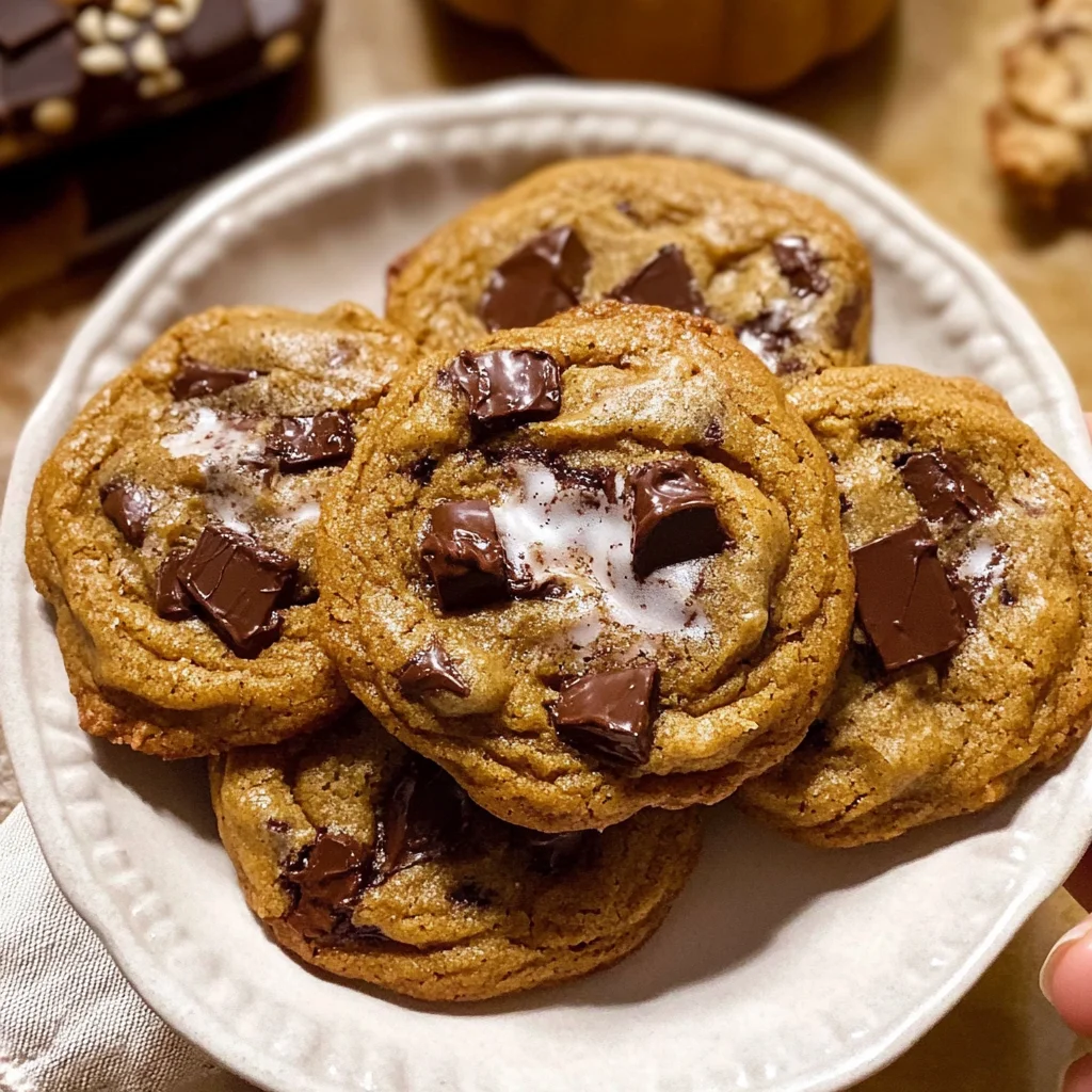 Chewy Pumpkin Chocolate Chip Cookies