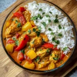 Chicken Curry with Bell Peppers & Fluffy Rice