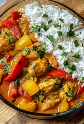 Chicken Curry with Bell Peppers & Fluffy Rice