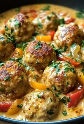 Creamy Bell Pepper Chicken Meatballs