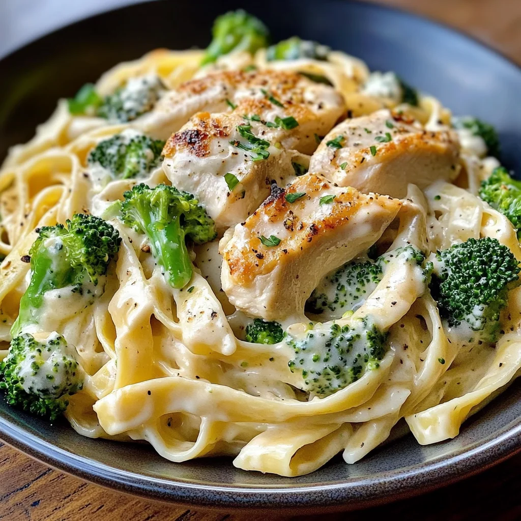 Creamy Chicken & Broccoli Fettuccine Alfredo