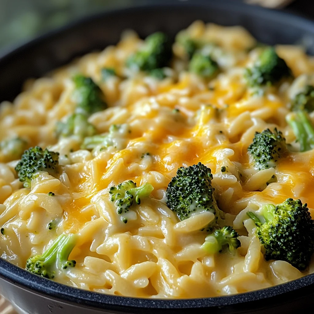 Creamy One-Pot Broccoli Cheddar Orzo