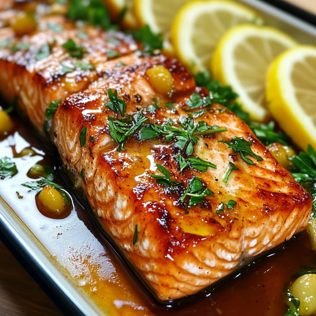 Garlic Butter Honey Baked Salmon