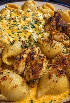 Garlic Cajun Chicken Shells in Velveeta Cream Sauce