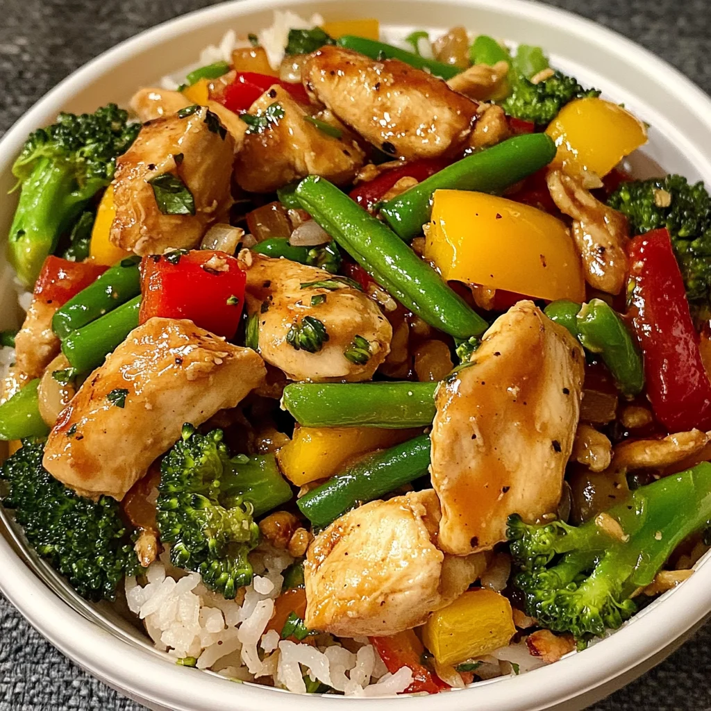 Healthy Chicken and Veggie Stir-Fry with Mixed Rice