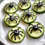 Keto Spider Cucumber Appetizer Bites