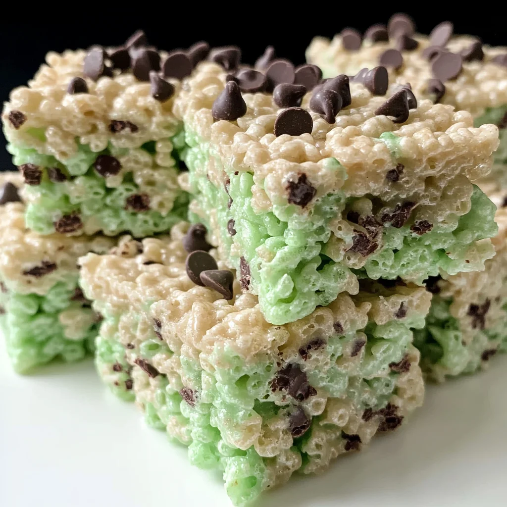 Mint Chocolate Chip Rice Krispie Treats