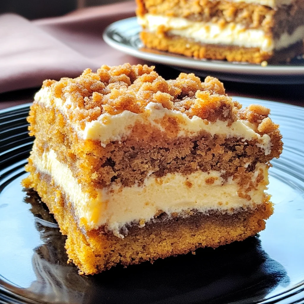 Pumpkin Cake with Cream Cheese and Streusel Topping