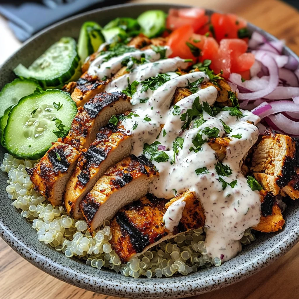 Savor 2-Hour Grilled Chicken Shawarma Bowls with Creamy Garlic Sauce