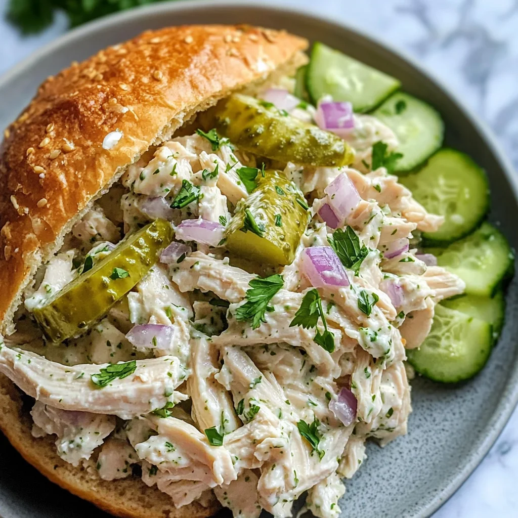 Savory Dill Pickle Chicken Salad