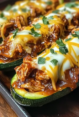 Sticky BBQ Chicken Zucchini Boats