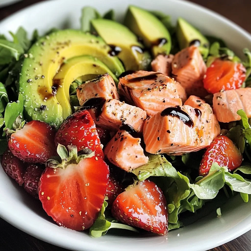 Strawberry Avocado Salmon Salad