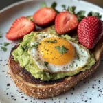 Sunny Avocado Egg Toast with Sweet Strawberries