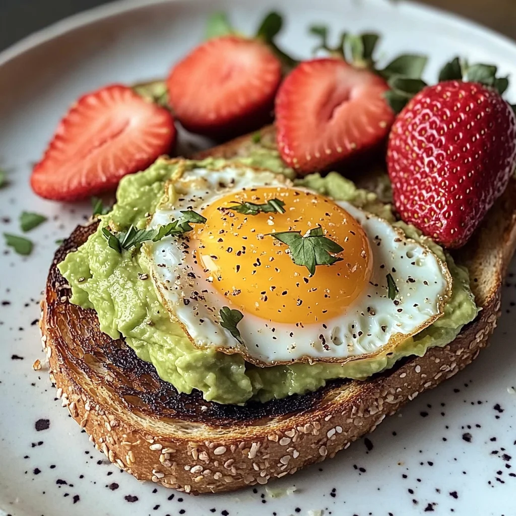 Sunny Avocado Egg Toast with Sweet Strawberries