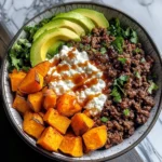 Sweet Potato & Ground Beef Protein Bowl with Cottage Cheese