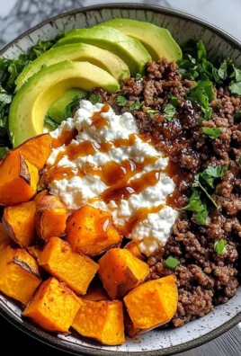 Sweet Potato & Ground Beef Protein Bowl with Cottage Cheese